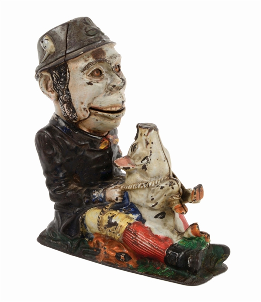 J & E STEVENS PADDY AND THE PIG CAST IRON MECHANICAL BANK.