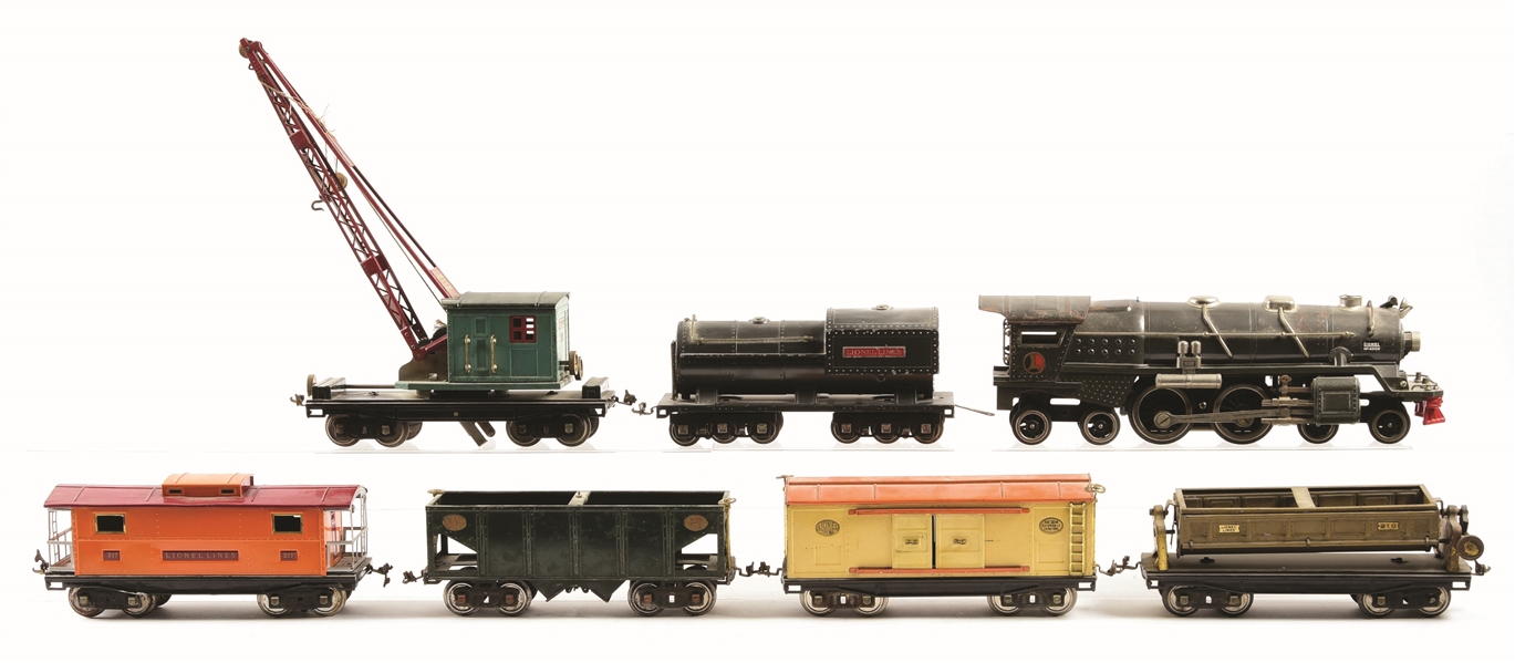 LIONEL 400-E SET WITH 5 FREIGHT CARS.