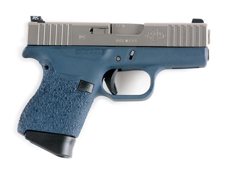 (M) GLOCK 43 SEMI-AUTOMATIC PISTOL CUSTOMIZED BY ROBAR IN CASE WITH ACCESSORIES.