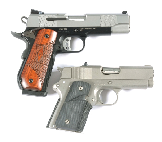 (M) LOT OF TWO: SMITH AND WESSON 1911SC AND DETONICS MC2 SEMI-AUTOMATIC PISTOLS WITH BOXES.