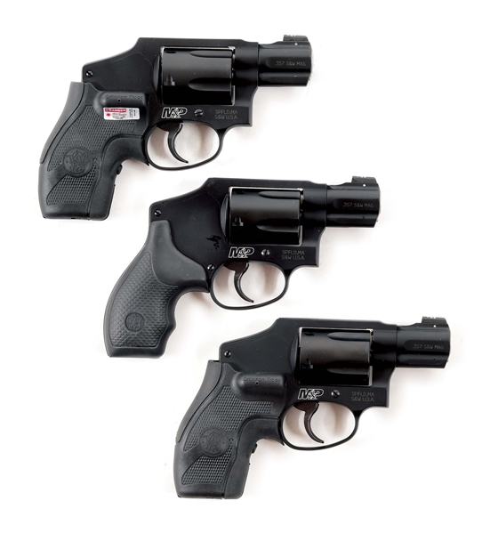 (M) LOT OF THREE: THREE BOXED AS NEW SMITH & WESSON M&P 340 REVOLVERS.