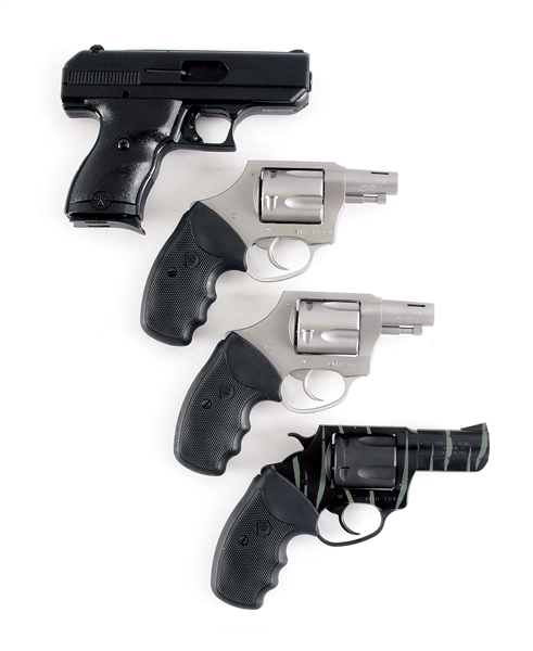 (M) LOT OF FOUR: ONE PISTOL AND THREE REVOLVERS FROM HIGH POINT AND CHARTER ARMS.