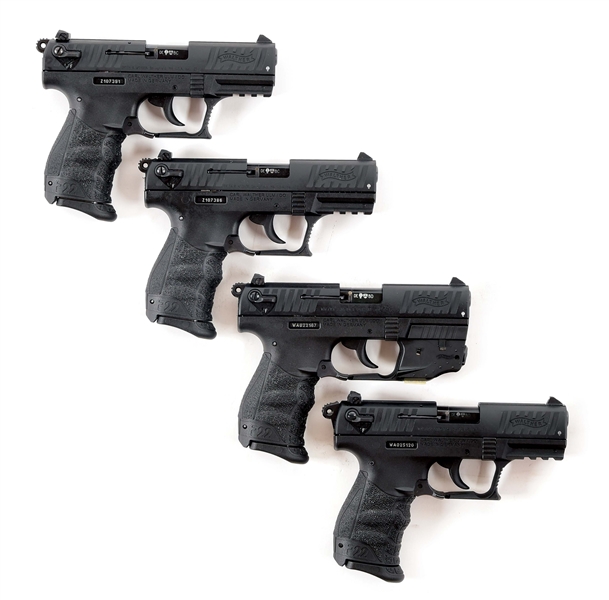 (M) LOT OF FOUR: FOUR WALTHER P22 SEMI AUTOMATIC PISTOLS.