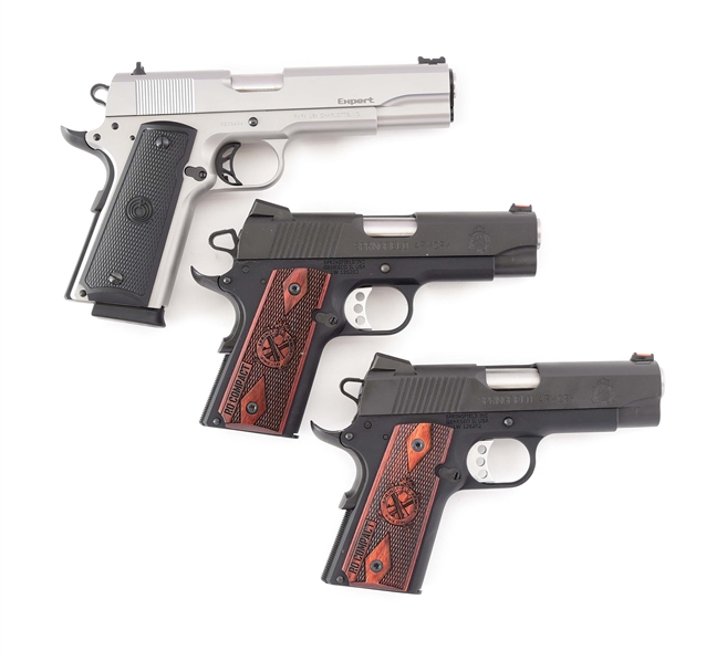 (M) LOT OF THREE: THREE SEMI AUTOMATIC PISTOLS FROM PARA ORDNANCE AND SPRINGFIELD ARMORY.