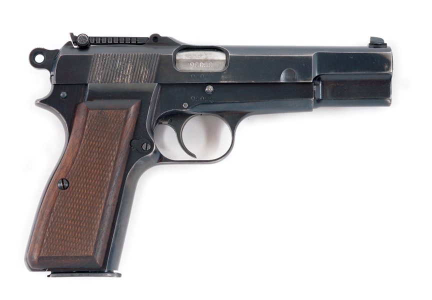 (C) WWII NAZI GERMAN BROWNING HIGH POWER SEMI-AUTOMATIC PISTOL WITH HOLSTER.