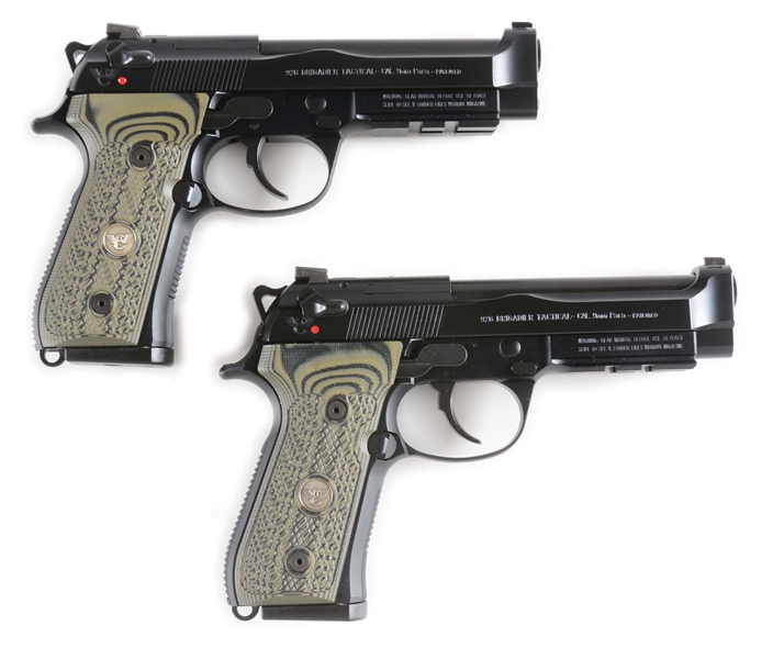 (M) LOT OF TWO: CONSECUTIVELY NUMBERED WILSON COMBAT BERETTA 92G TACTICAL BRIGADIERS WITH CASE AND ACCESSORIES.