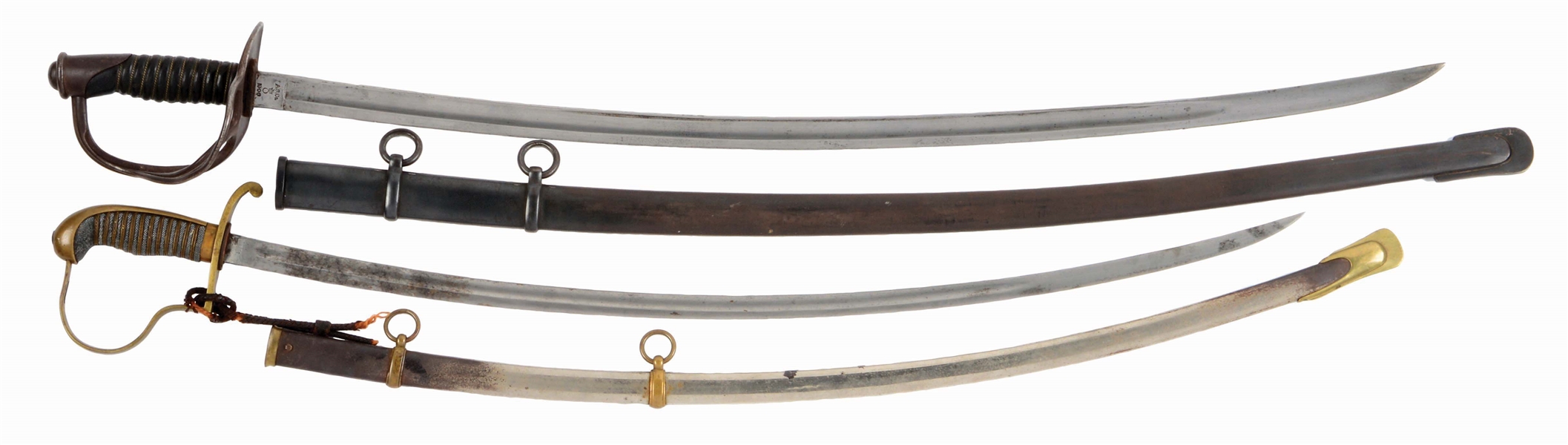 LOT OF 2: 1906 CAVALRY SABER AND 1872 ARTILLERY SABER. 