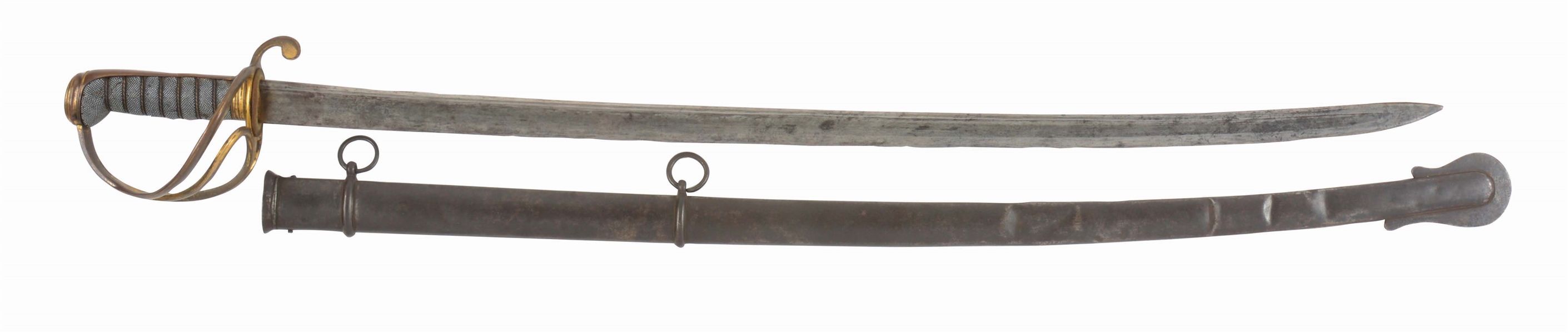 SCARCE U.S. MODEL 1833 DRAGOON OFFICERS SABER WITH SCABBARD.