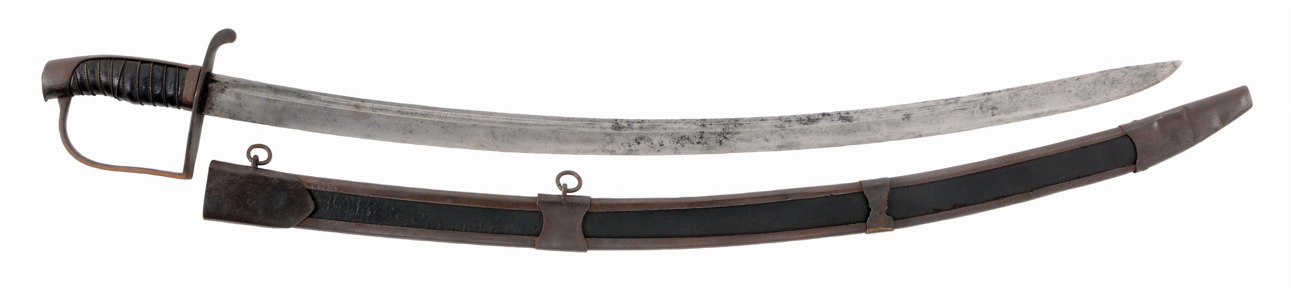 RARE U.S. MODEL 1807 CONTRACT CAVALRY SABER BY ROSE, WITH SCABBARD.