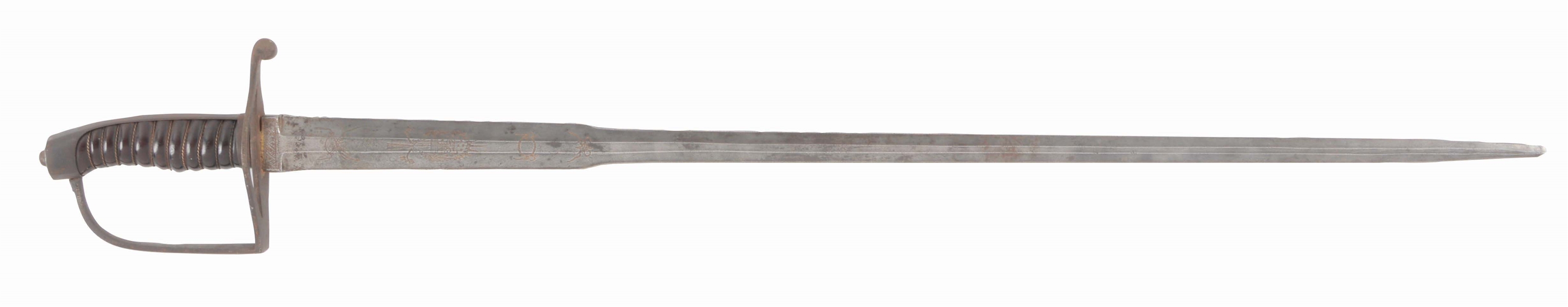 EXTREMELY RARE "ROSE" MARKED NON-COMMISSIONED OFFICERS SWORD.