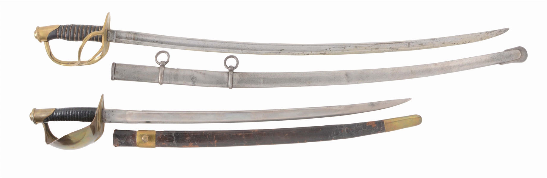 LOT OF TWO: 1860 LIGHT CAVALRY SABER AND 1860 NAVY CUTLASS.