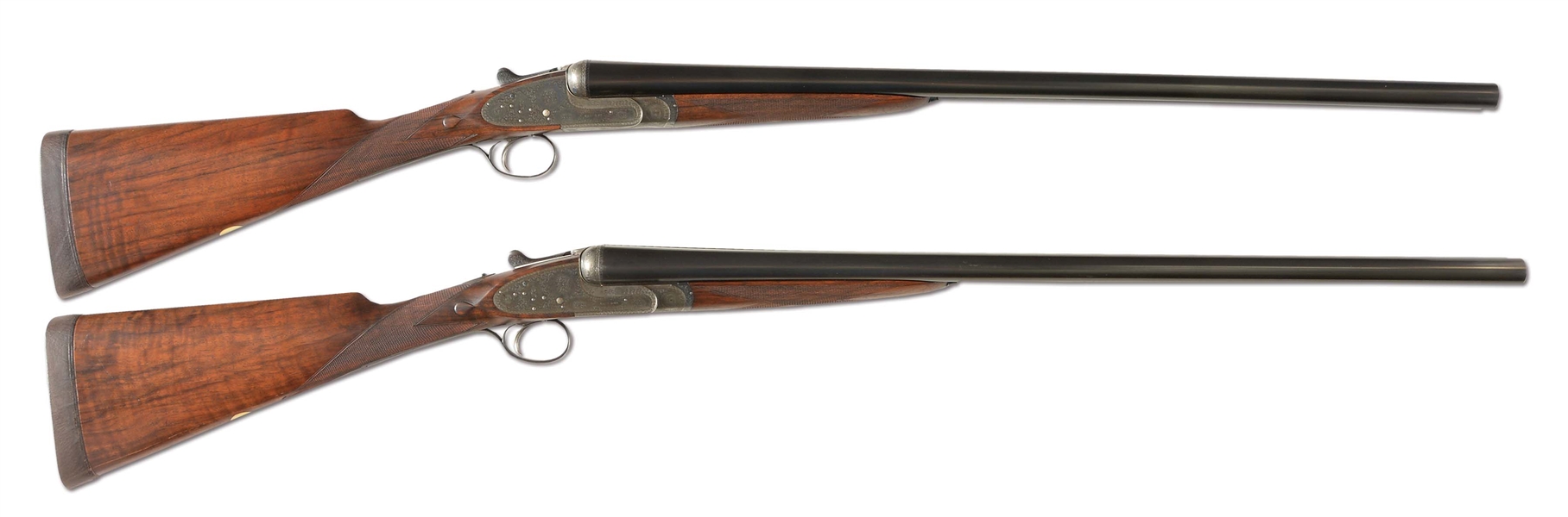 (C) LOVELY PAIR OF "GOLDEN AGE" BOSS EASY OPENING SIDELOCK EJECTOR SINGLE TRIGGER GAME GUNS WITH CASE MADE FOR MARSHALL FIELD IV WITH 27" BARRELS TO SHOOT "TRUE CYLINDER".