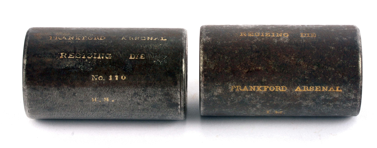 MARTIALLY INSPECTED SIZING DIES FOR THE COLT MODEL 1873 CAVALRY SINGLE ACTION CALIBER .45 AMMUNITION FROM FRANKORD ARSENAL.