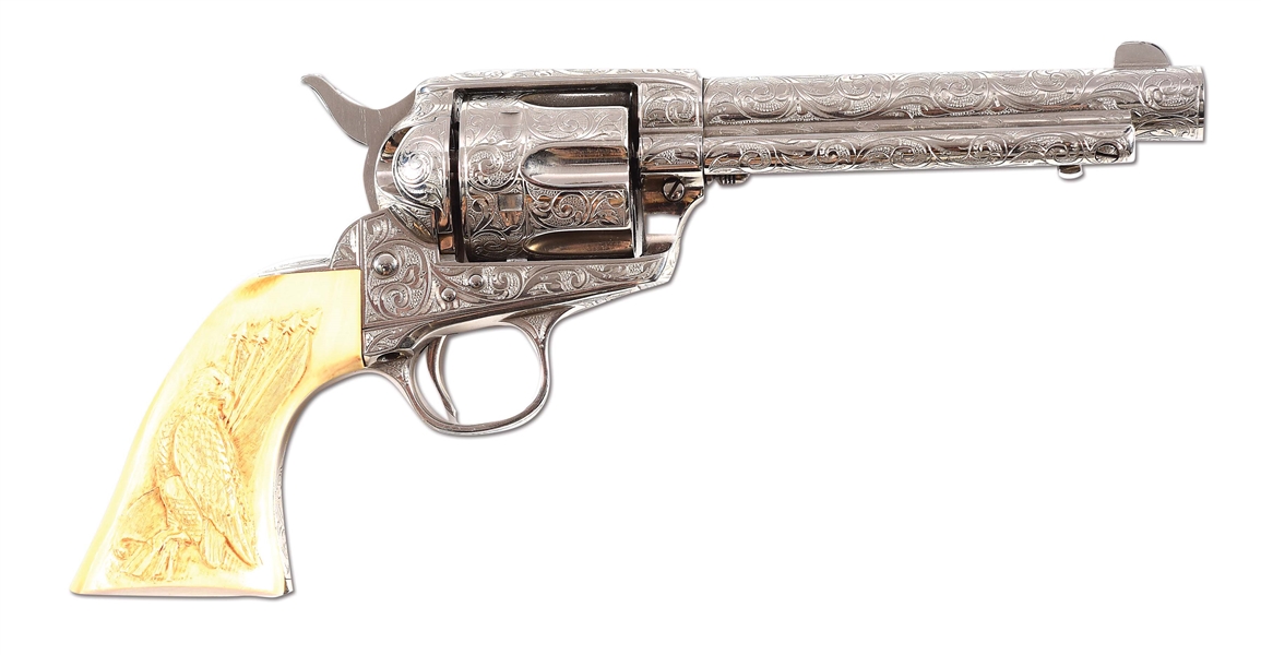 (A) ENGRAVED COLT SINGLE ACTION ARMY REVOLVER.