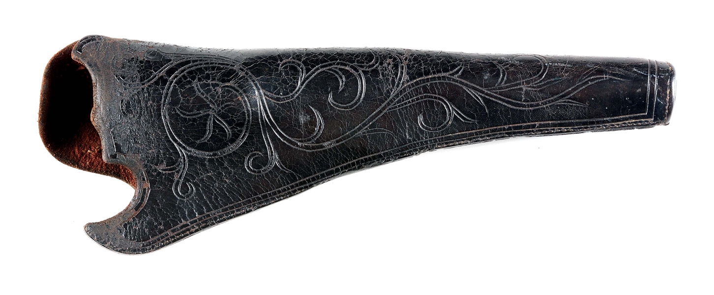 TOOLED COLT 1851 NAVY SLIM JIM HOLSTER.