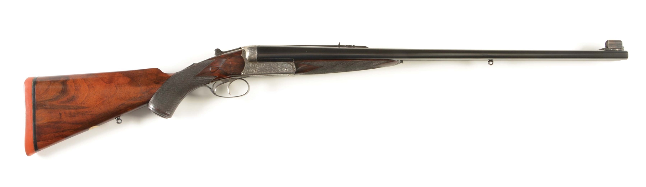 (C) E.M. REILLY BOXLOCK DOUBLE RIFLE IN .500/.465 NITRO EXPRESS WITH AMMO.
