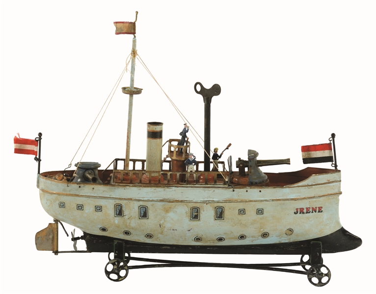 TIN CLOCKWORK CONTEMPORARY GUN BOAT. 