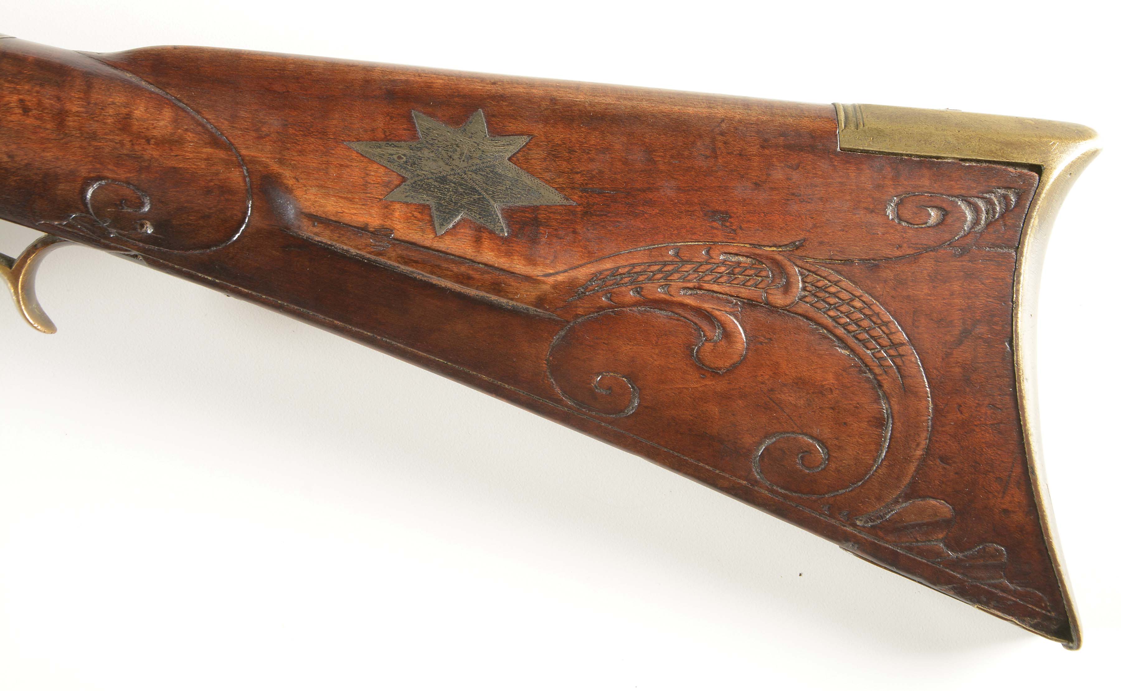 Lot Detail - (A) RELIEF CARVED KENTUCKY RIFLE ATTRIBUTED TO ABRAHAM ...