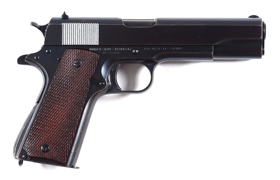 (C) RARE BLUE  COLT MODEL 1911AI US ARMY SEMI AUTOMATIC PISTOL INSPECTED BY CHARLES REED.