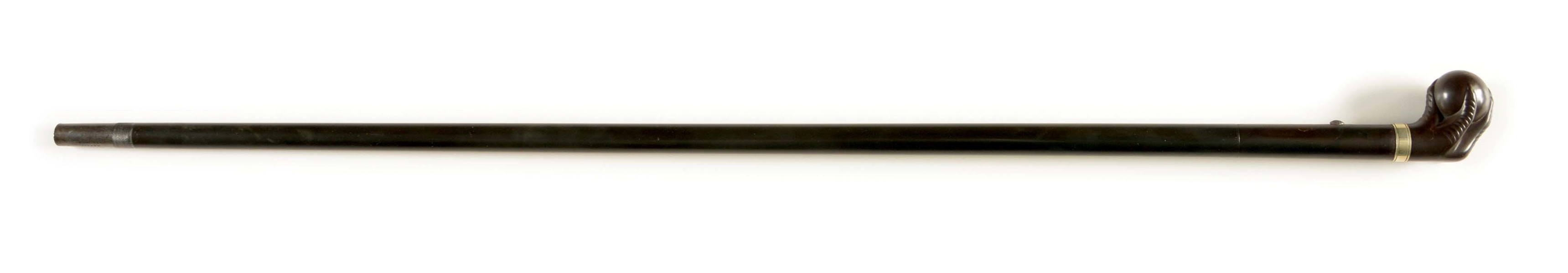 (A) A VERY RARE REMINGTON PERCUSSION RIFLE CANE WITH THE DESIRABLE EAGLE CLAW AND BALL GRIP.