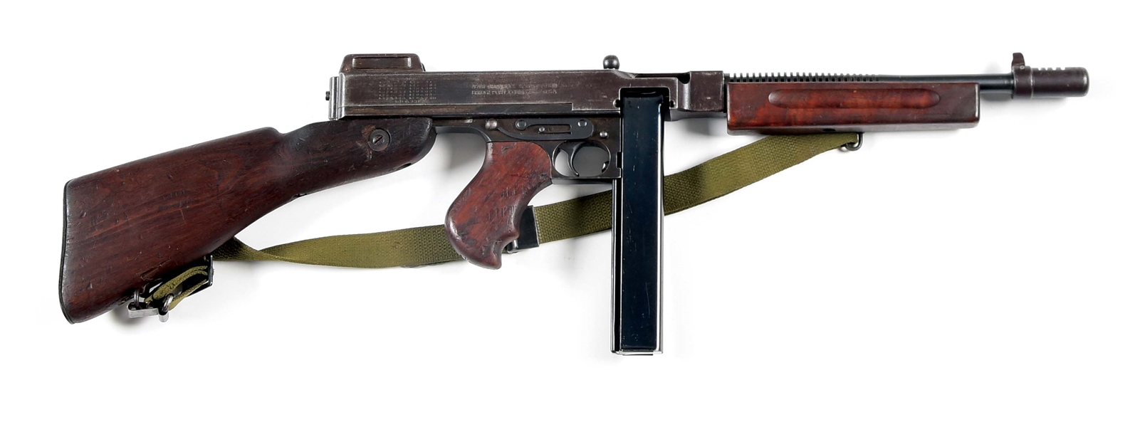 (N) VERY NICE U.S. ORDNANCE MARKED WORLD WAR II ERA AUTO ORDNANCE THOMPSON 1928A1 MACHINE GUN (PRE-86 DEALER SAMPLE).