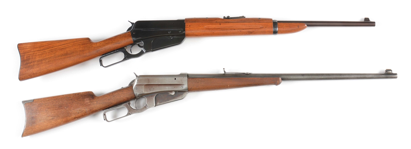 (C) LOT OF 2: WINCHESTER MODEL 1895 LEVER ACTION CARBINE AND RIFLE.