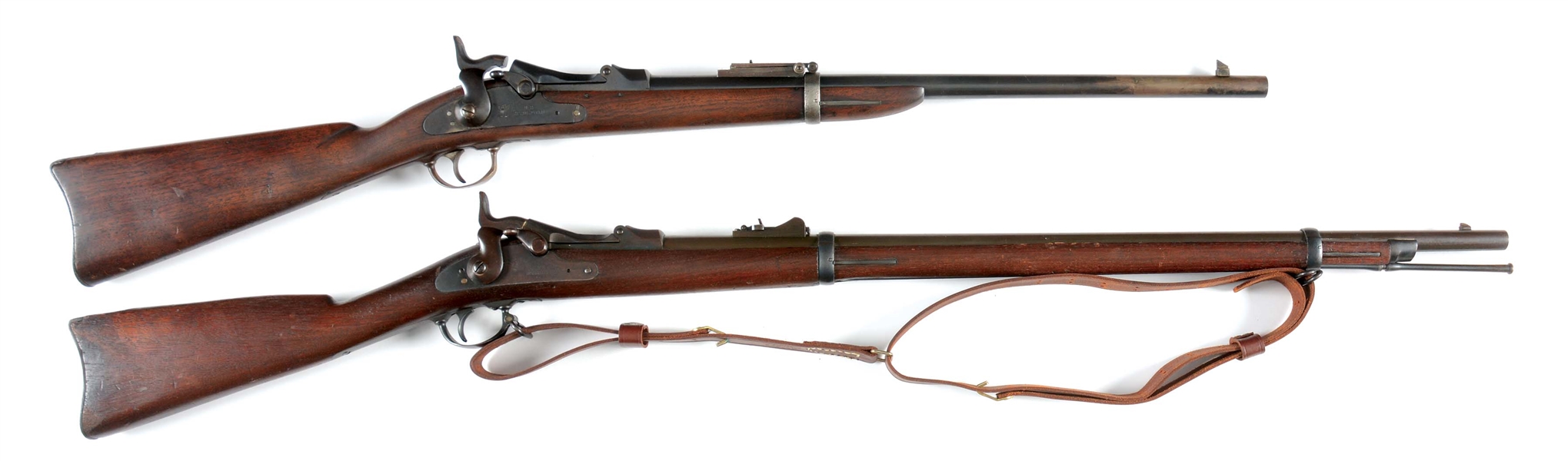 (A) LOT OF TWO: SPRINGFIELD TRAPDOOR .45-70 RIFLE AND CARBINE.