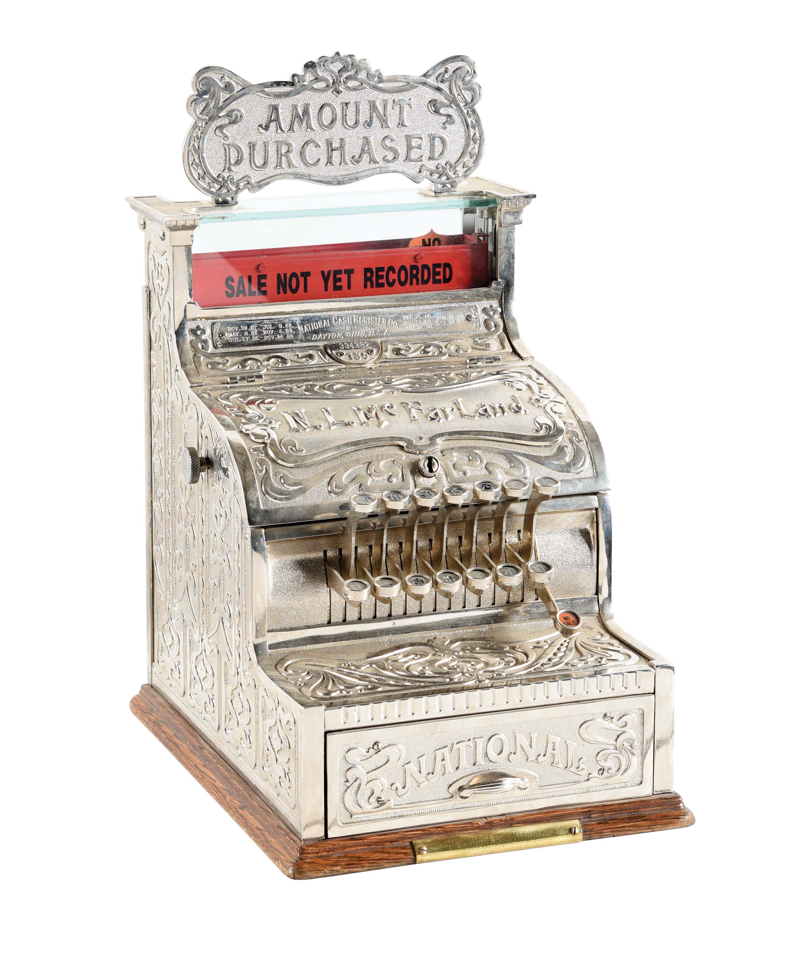 National Cash Register Co. Model #130 is a restored nickel-plated register ...