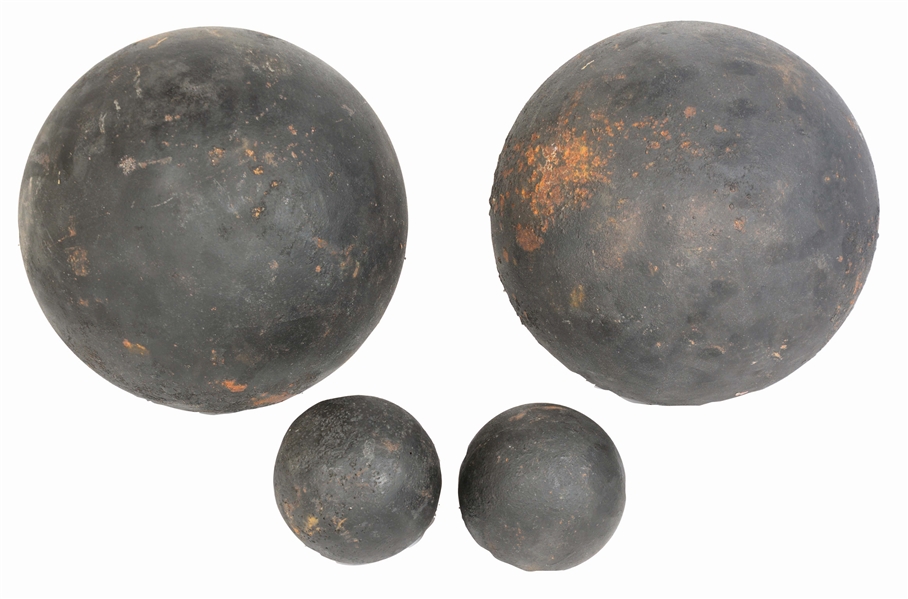 LOT OF 4: CANNON BALLS.