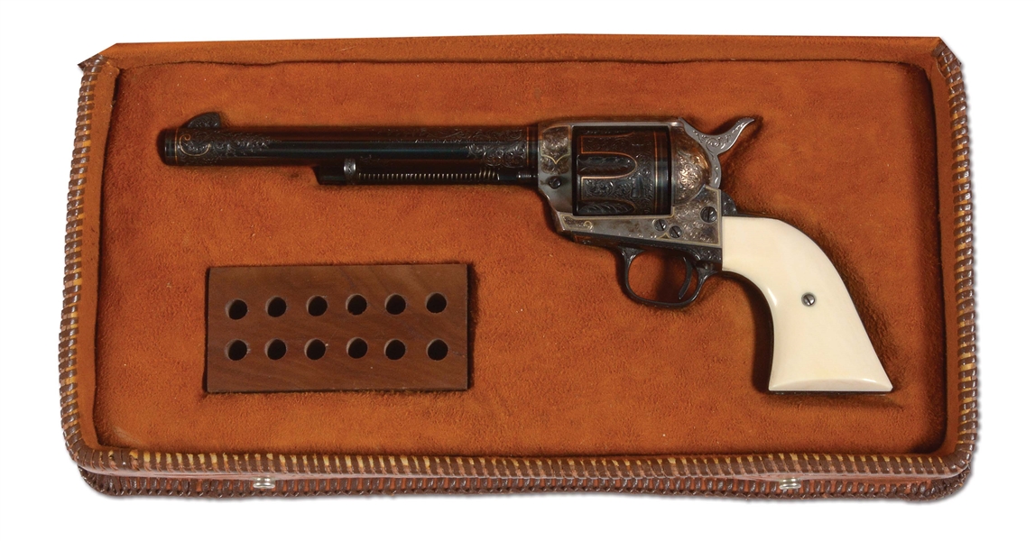 (C) CASED ALVIN WHITE ENGRAVED COLT SINGLE ACTION ARMY (1957).
