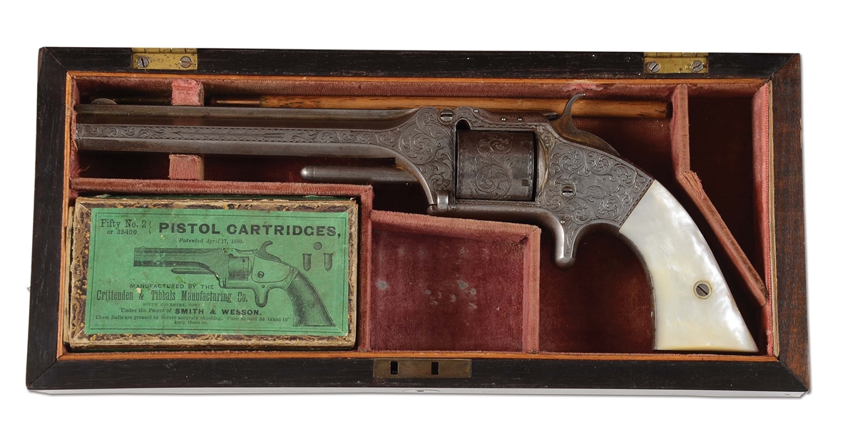 (A) CASED CIVIL WAR PRESENTATION SMITH & WESSON MODEL 2 ARMY TO O.F. WISNER, 22ND NYVG.
