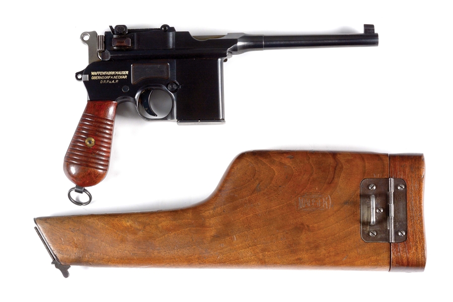 (N) SUPERB REFINISHED MAUSER MODEL 1932 SCHNELLFEUER MACHINE GUN WITH BRITISH NITRO PROOF AND ORIGINAL MAUSER WOODEN STOCK (PRE-86 DEALER SAMPLE).