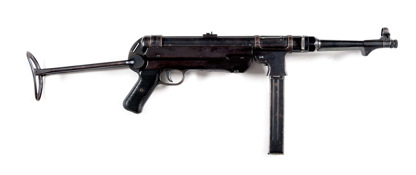 (N) RARE TRANSITIONAL FLAT MAGAZINE HOUSING STEYR MANUFACTURED GERMAN WORLD WAR II MP-40 MACHINE GUN (PRE-86 DEALER SAMPLE).