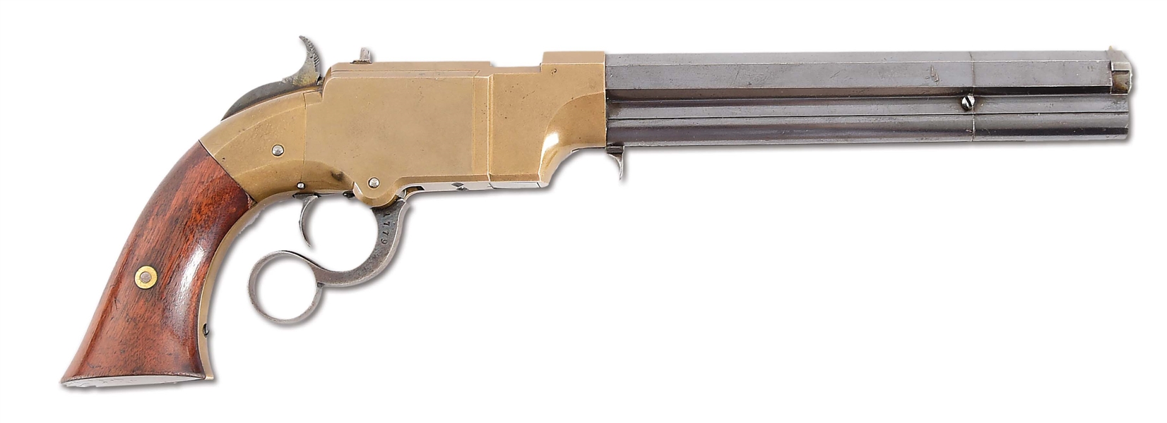 (A) HIGH CONDITION NAVY SIZE VOLCANIC LEVER ACTION PISTOL.
