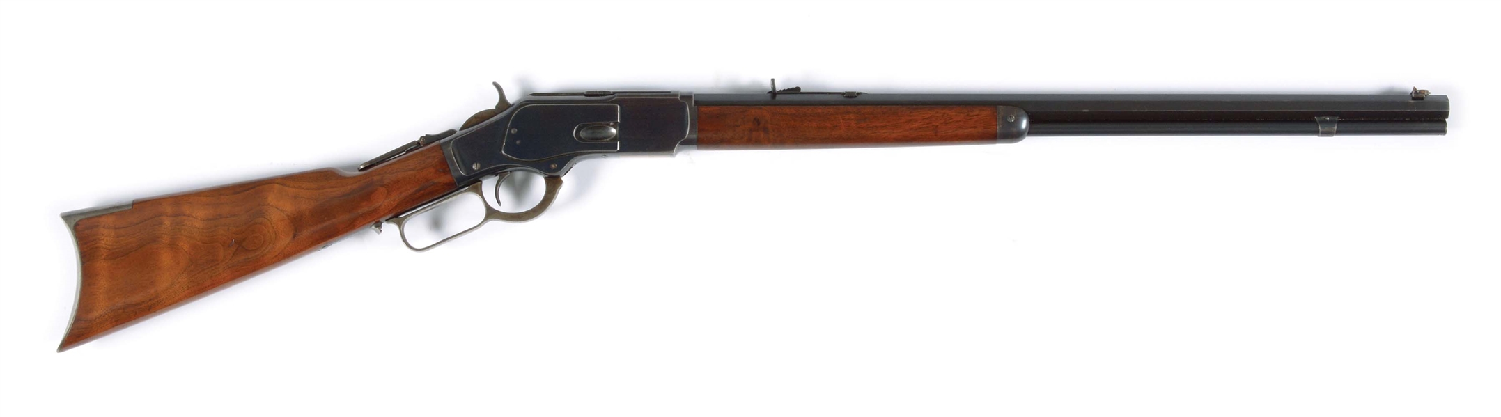 (A) NEAR MINT WINCHESTER MODEL 1873 LEVER ACTION RIFLE.
