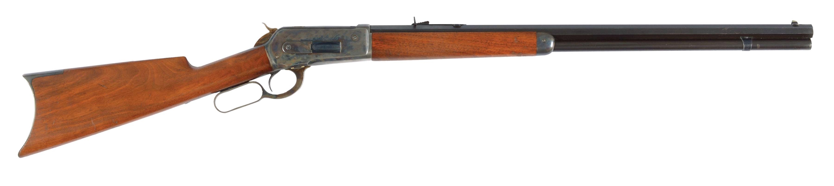 (A) DOCUMENTED ANTIQUE WINCHESTER MODEL 1886 CASE COLORED RIFLE IN CALIBER .45-90.