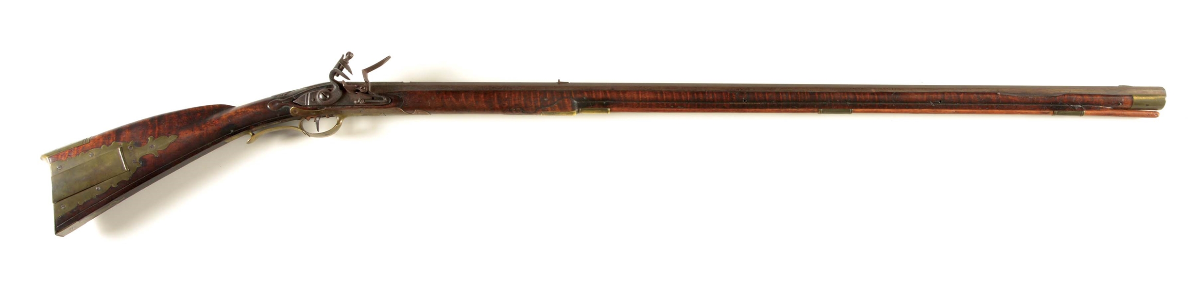 (A) EARLY FULLSTOCK RELIEF-CARVED KENTUCKY LONGRIFLE ATTRIBUTED TO WOLFGANG HAGA.