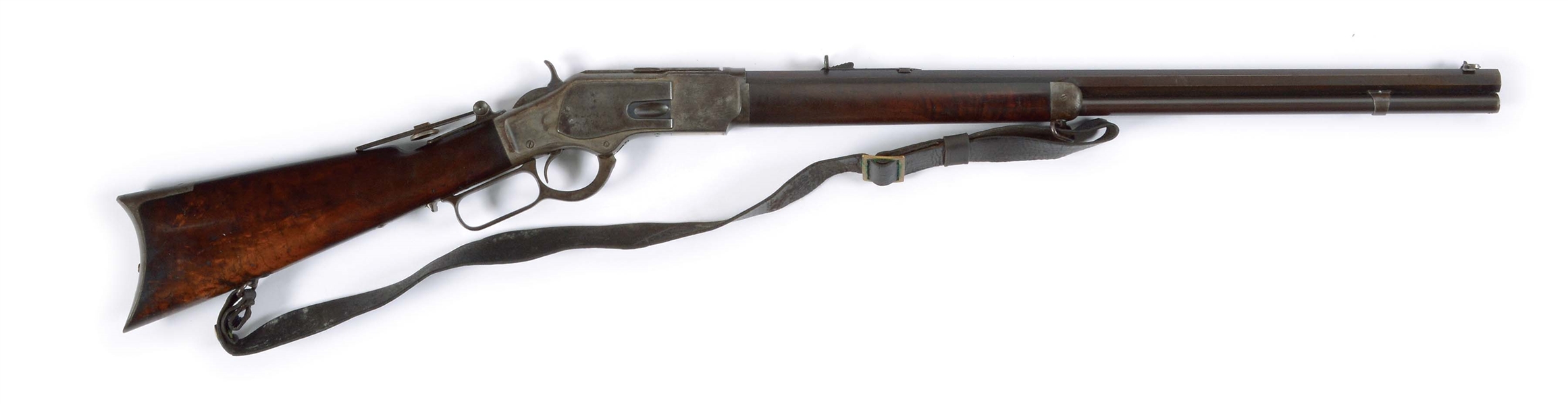 (A) SPECIAL ORDER CASE COLOR WINCHESTER MODEL 1873 LEVER ACTION RIFLE.
