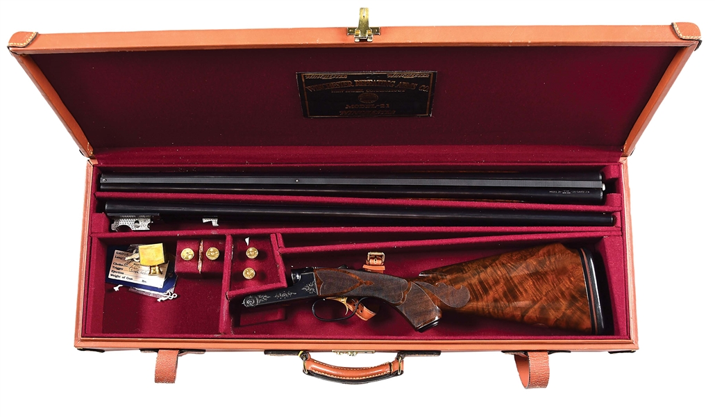 (M) SPECIALLY MADE C.S.M. MODEL 21 20/28 BORE 2 BARREL SET SHOTGUN WITH CASE.