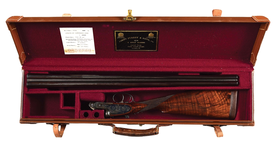 (M) 20 BORE HEAVY PROOF (3" CHAMBER) PURDEY SIDELOCK EJECTOR DOUBLE TRIGGER GAME SHOTGUN WITH CASE.