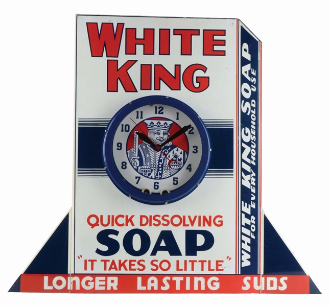 PORCELAIN WHITE KING SOAP CLOCK.