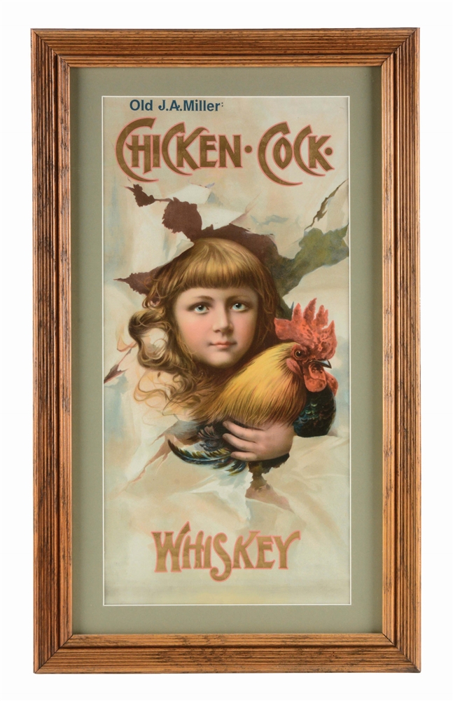 CHICKEN COCK WHISKEY SIGN.