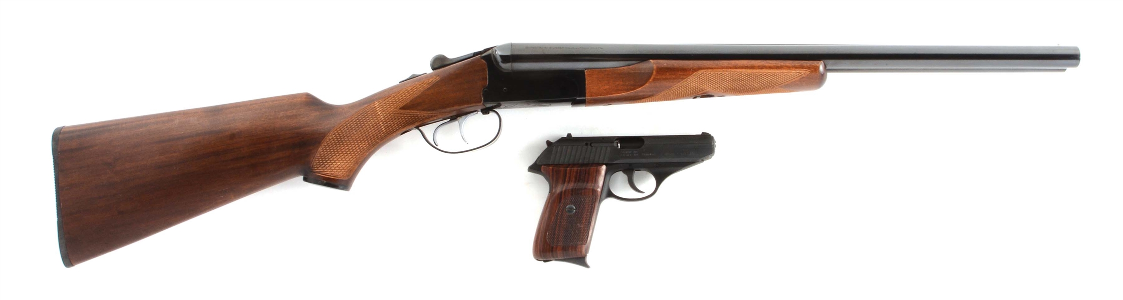 (M) LOT OF 2: (A) STOEGER COACHGUN SIDE BY SIDE SHOTGUN AND (B) SIG SAUER P230 SEMI-AUTOMATIC PISTOL.