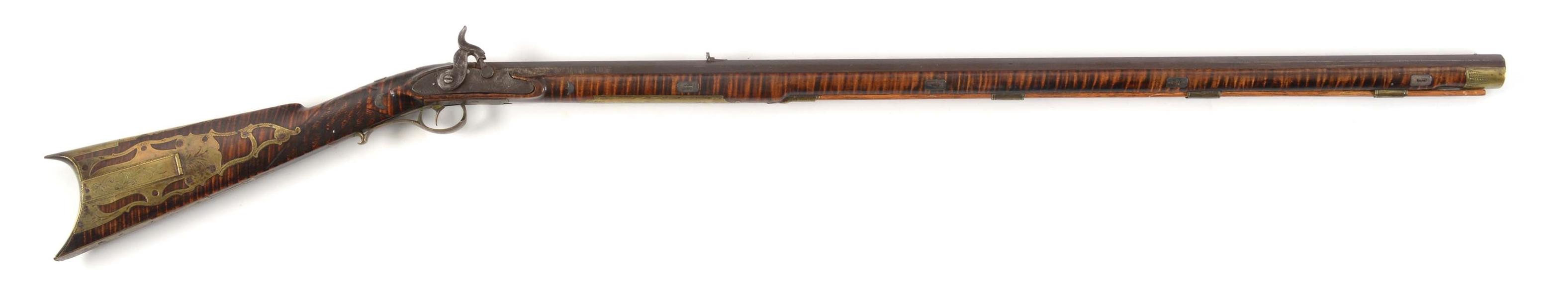 (A) UNMARKED KENTUCKY STYLE PERCUSSION RIFLE.