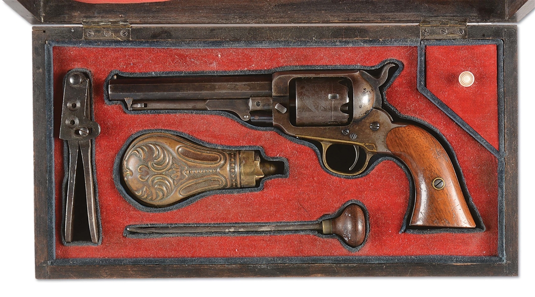 (A) CASED WHITNEY POCKET MODEL PERCUSSION REVOLVER.