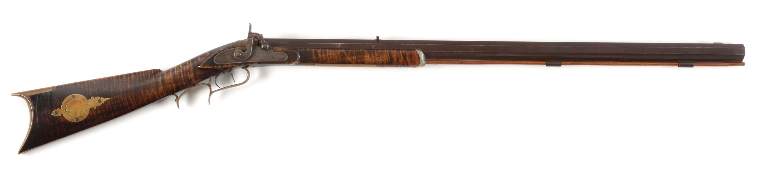 (A) KENTUCKY STYLE PERCUSSION RIFLE SIGNED P. P. KING.