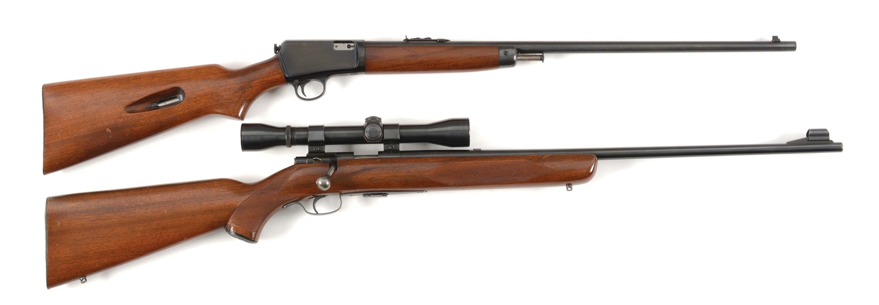 (C) LOT OF 2 WINCHESTER RIFLES, ONE WITH SCOPE.