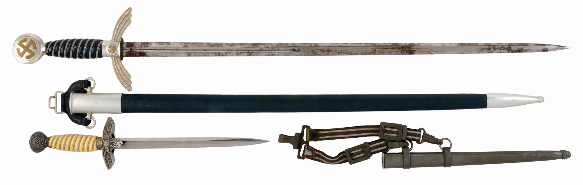 LOT OF 2: GERMAN WWII LUFTWAFFE SWORD AND DAGGER