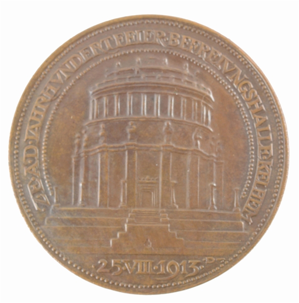 ADOLF HITLERS CENTENNIAL MEDAL FOR THE 100TH YEAR OF THE KELHEIM LIBERATION HALL, WITH PROVENANCE.