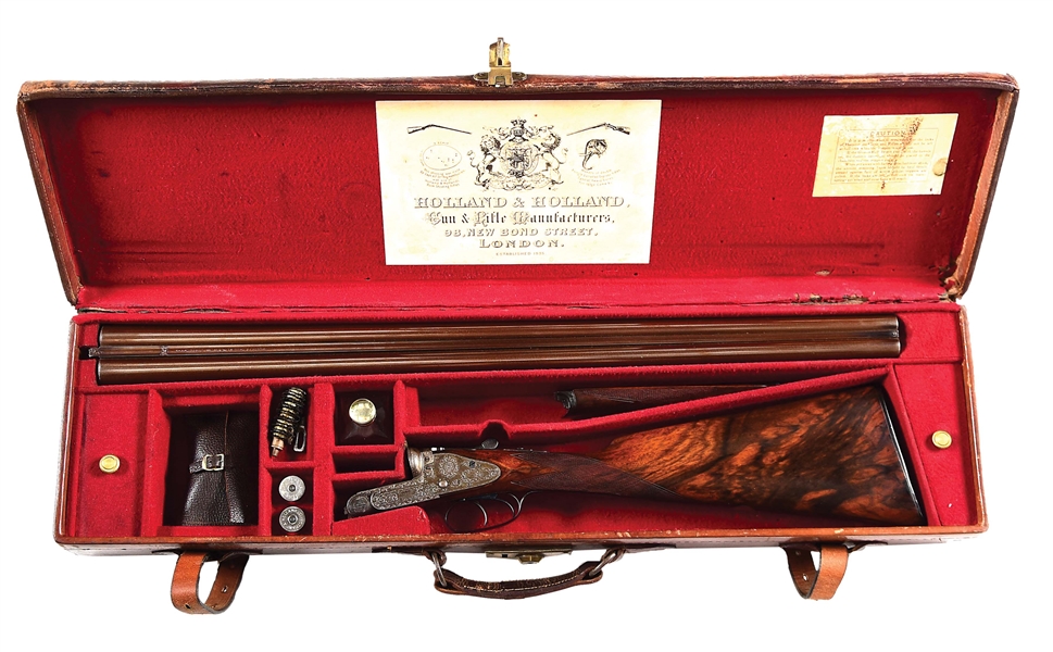 (A) EARLY HOLLAND & HOLLAND "ROYAL" EJECTOR GAME SHOTGUN WITH CASE. 